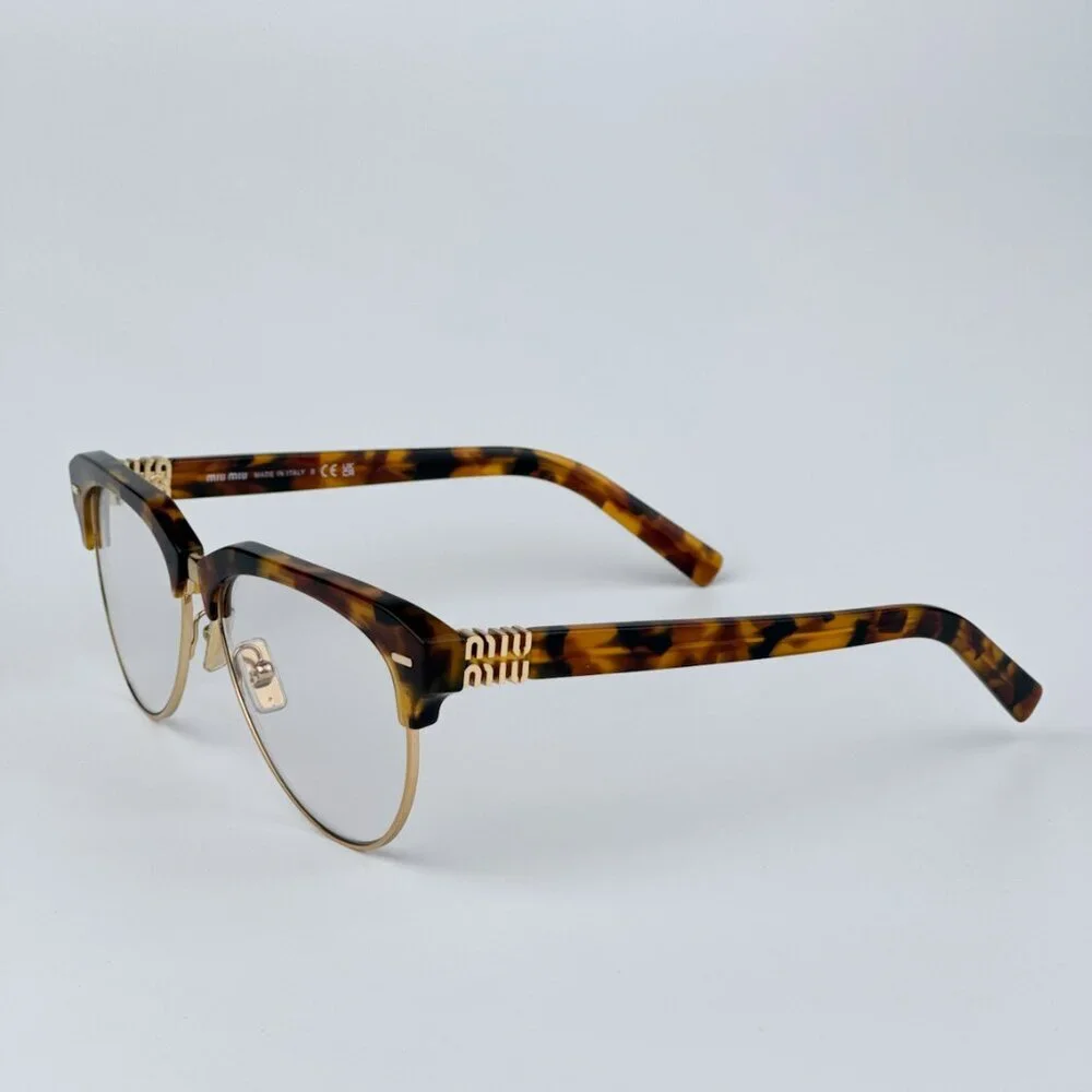 Miu Miu MU09ZS 19P08N BRAND NEW Eyeglasses Cork Trotoise Clear Blue Light Filter